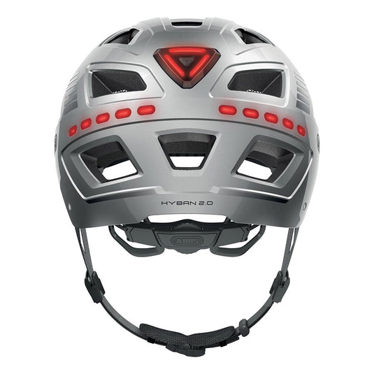 Abus Hyban 2.0 LED Helmet XL, 61 - 65cm, Signal Silver