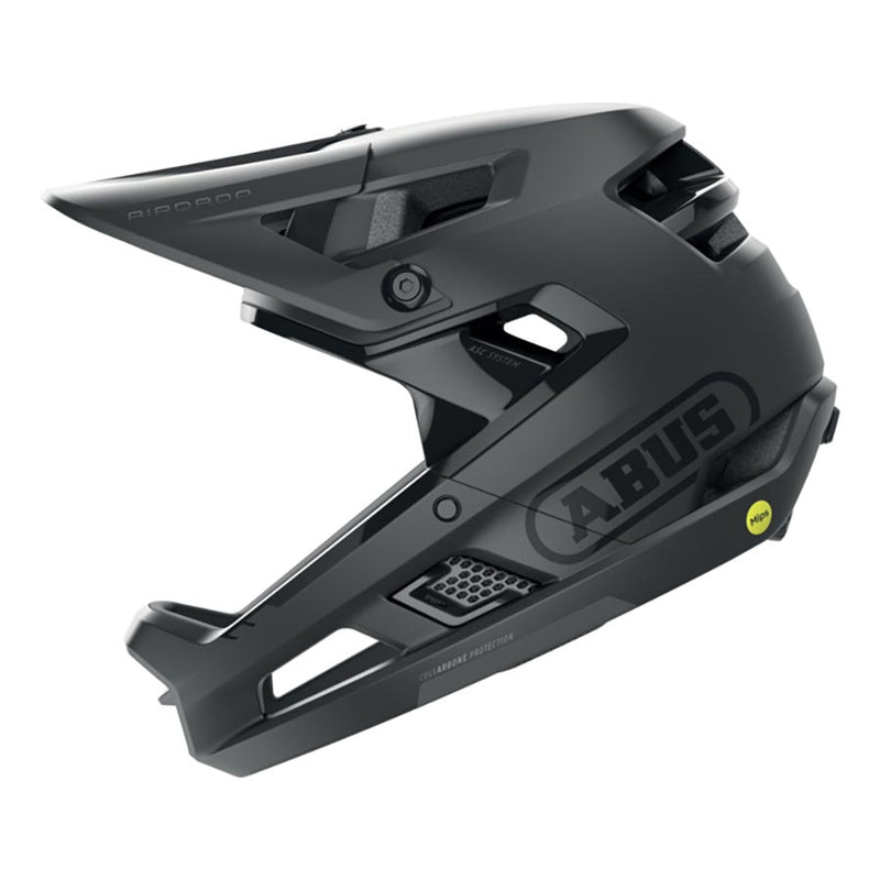 Load image into Gallery viewer, Abus-AirDrop-MIPS-Helmet-Large-X-Large-(58-62cm)-Full-Face-Visor-MIPS-Double-D-Ring-Buckle-System-Adjustable-Fitting-Quin-Chip-Ready-Black-HLMT5247-Bicycle-Helmets
