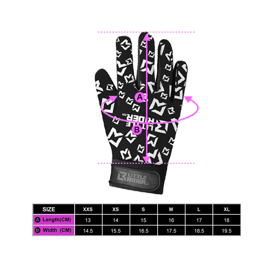 PWR Bikes Future Pro Full Finger Gloves, Black, XS, Pair