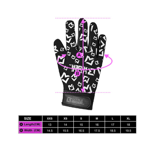 PWR Bikes Future Pro Full Finger Gloves, Black, S, Pair