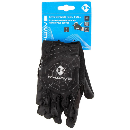 M-Wave Spider Web Full Full Finger Gloves, L, Pair