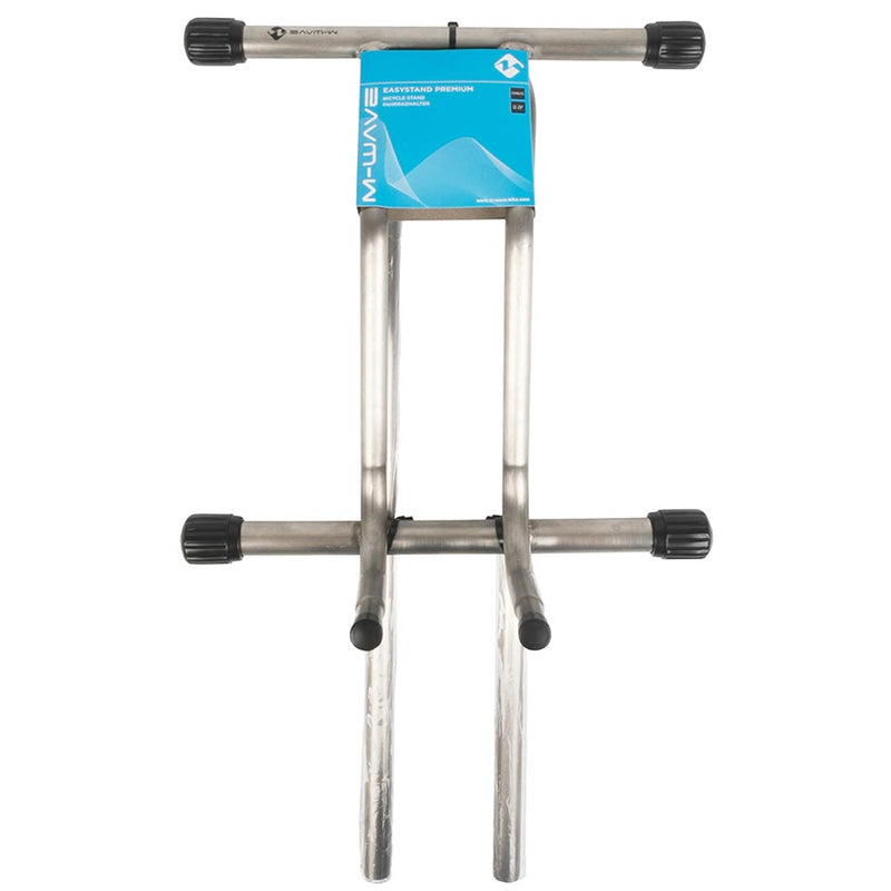 Load image into Gallery viewer, M-Wave Easystand Premium Bikes: 1, On the floor, 12&#39;&#39; to 29&#39;&#39;, 2.5&#39;&#39;-3.5&#39;&#39;, Silver
