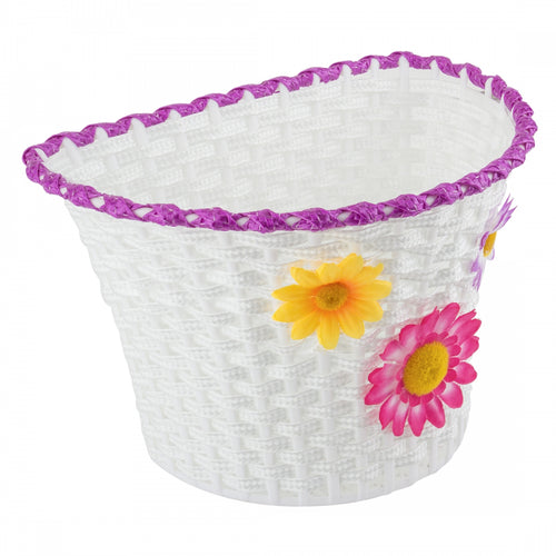 Sunlite-Classic-Flower-Basket-Basket-White-Synthetic-BSKT0284-Bicycle-Baskets