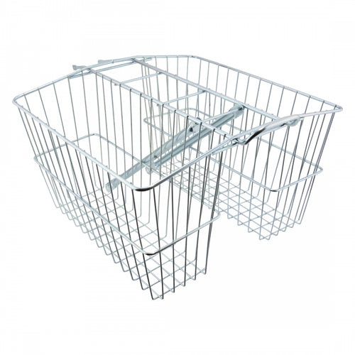 Wald-Products-Rear-Twin-Carrier-Basket-Grey-Steel-BSKT0291-Bicycle-Baskets