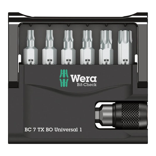 Wera Bit-Check 7 : Torx BO (1/4'' Hex), : T10, T15, T20, T25, T30, T40