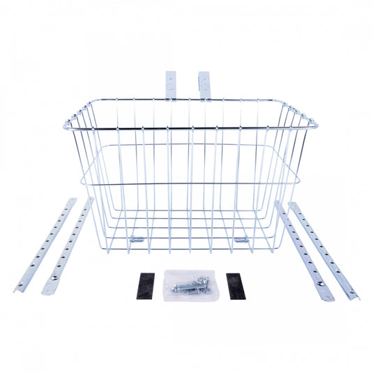 Wald 1352 Front Grocery Basket with Adjustable Legs Silver 14 x 9 x 9