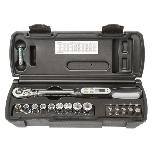 M-Wave Torque Alarm Torque Wrench, 3-60Nm, 3/8" Drive, 3,4,5,6,8,10mm Hex, T25, T30, T40, 8,9,10,11,12,13,14,15mm