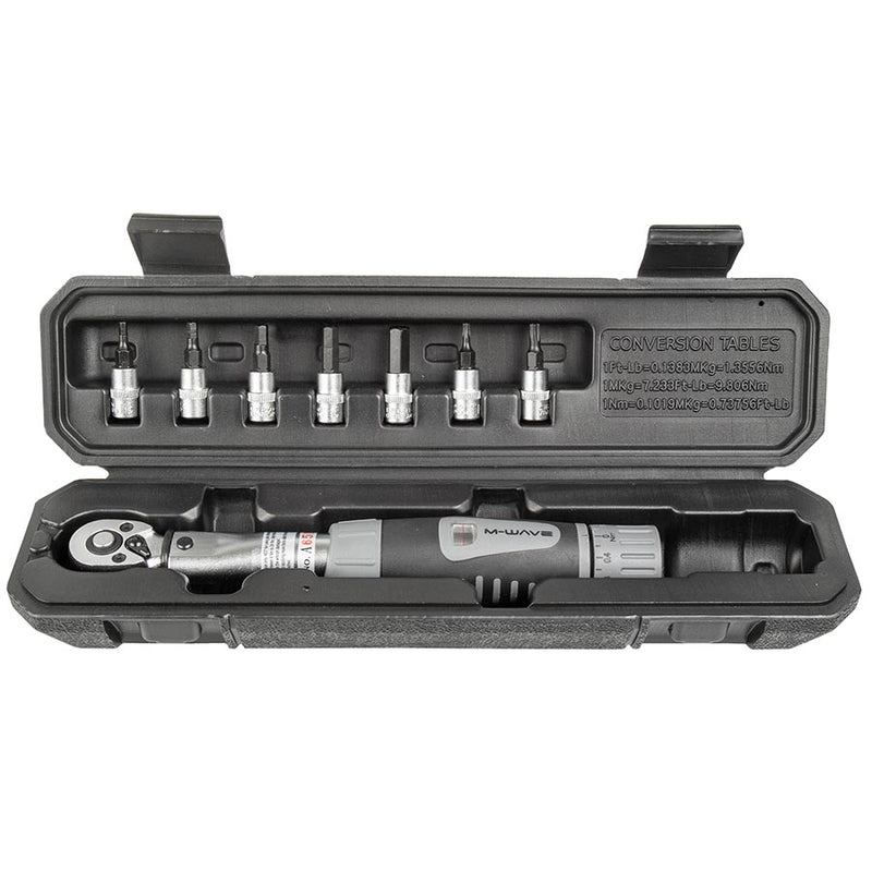 Load image into Gallery viewer, M-Wave TW-4/24 Torque Wrench, 4-24Nm, 1/4&quot; Drive, 3,4,5,6,8mm Hex, T10, T25

