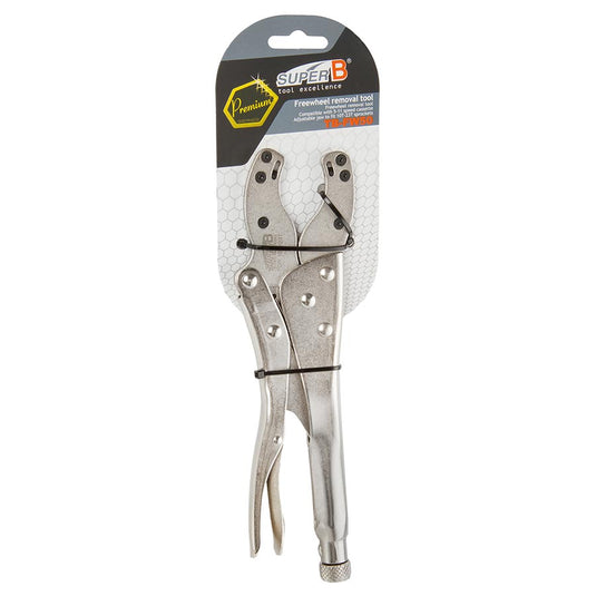 Super-B TB-FW50 Vise Grip Style Freewheel Holder - Adjustable for 10-23T Cogs, Compatible with 5-11 Speed Cassettes, Precision Cassette Pliers for Bike Maintenance and Gear Removal