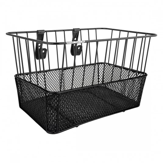 Sunlite-Standard-Deep-Wire-Mesh-Basket-Basket-Black-Steel-BSKT0357-Bicycle-Baskets