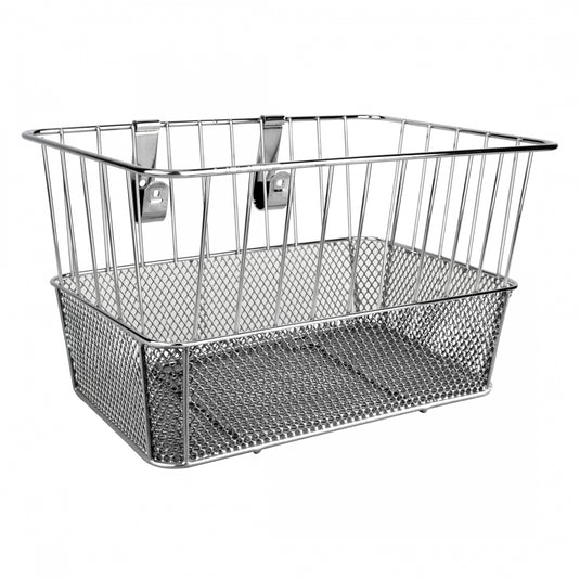 Sunlite-Standard-Deep-Wire-Mesh-Basket-Basket-Silver-Steel-BSKT0358-Bicycle-Baskets