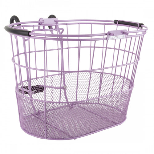 Sunlite-Standard-Oval-Mesh-Bottom-Lift-Off-Basket-Purple-Steel-BSKT0363-Bicycle-Baskets