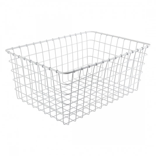 Wald-Products-No-Hardware-Basket-Basket-White-Steel-BSKT0380PO1-Bicycle-Baskets