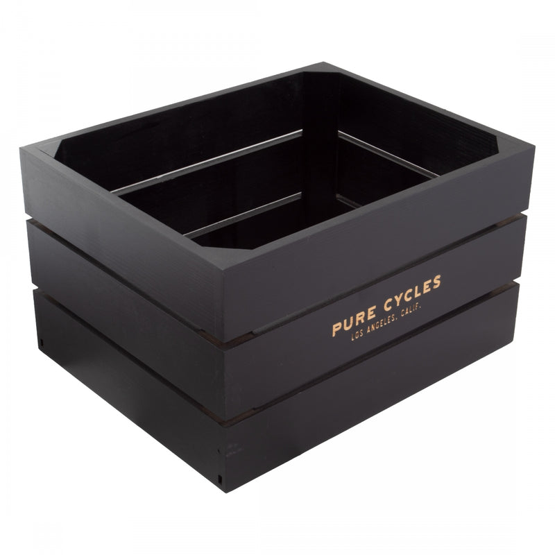 Load image into Gallery viewer, Pure-Cycles-Wooden-City-Crate-Basket-Black-Wood_BSKT0479

