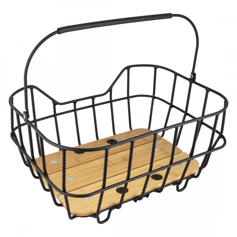 Load image into Gallery viewer, Racktime-BaskIt-Breeze-2.0-Basket-Black-Steel-Bamboo-BSKT0424-Bicycle-Baskets
