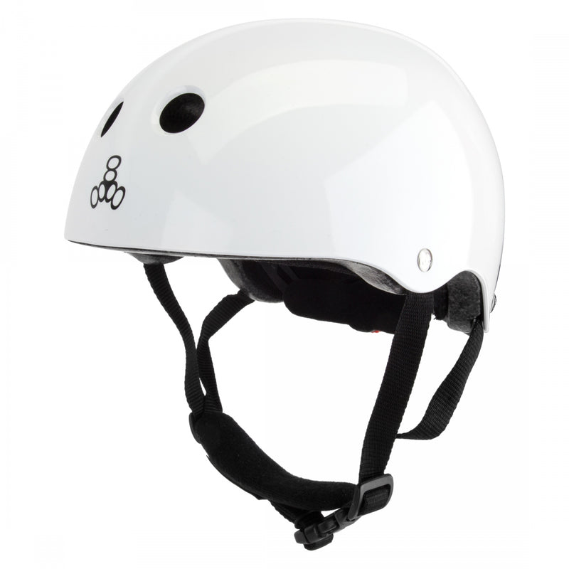 Load image into Gallery viewer, Triple-Eight-LiL-8-Helmet-X-Small-Small-46cm-–-53cm-Half-Face--Adjustable-Fitting--Pinch-Saver-Padded-Chin-Strap-White_HLMT2612
