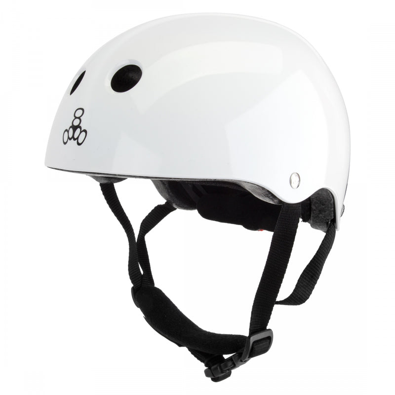 Load image into Gallery viewer, Triple-Eight-LiL-8-Helmet-X-Small-Small-46cm-–-53cm-Half-Face-Adjustable-Fitting-Pinch-Saver-Padded-Chin-Strap-White-HLMT2612-Bicycle-Helmets
