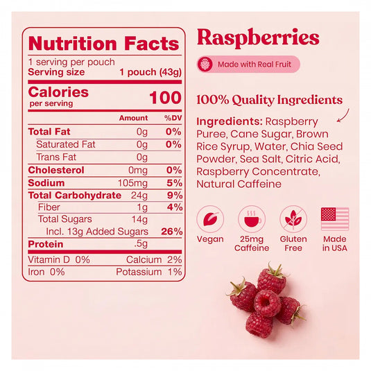 Huma Chia Energy Gel Box of 24 Energy Raspberry Box of 24