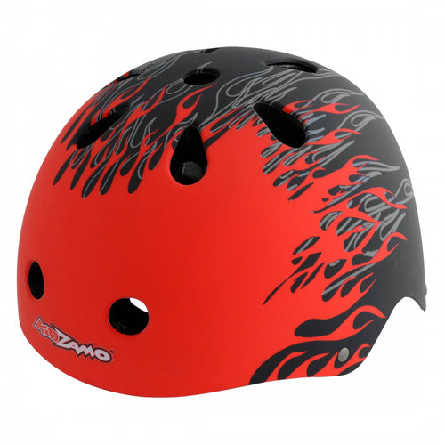 Kidzamo-Skate-Helmet-Small-Medium-20-1-2-to-22-3-4inch-(52-to-56-cm)-Half-Face-Tri-Glide-Retention-System-Flame-HLMT2618-Bicycle-Helmets