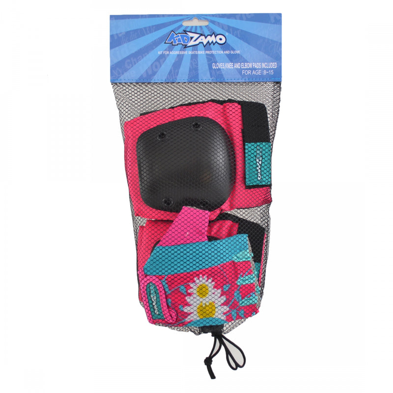 Load image into Gallery viewer, Kidzamo HD Elbow/Knee Pad &amp; Glove Set Daisy Youth Unisex
