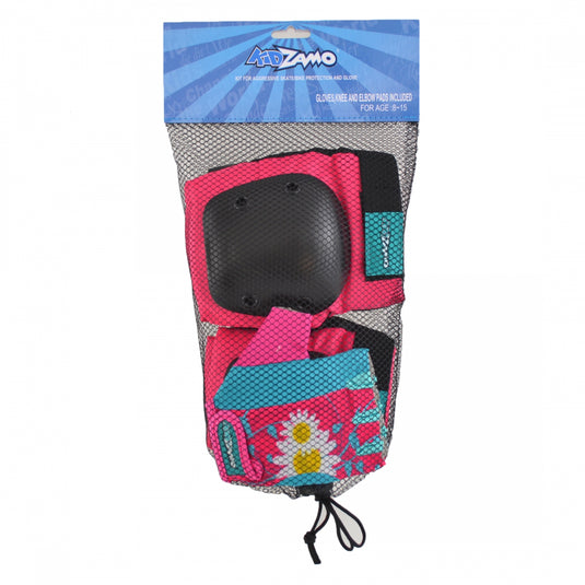 Kidzamo HD Elbow/Knee Pad & Glove Set Daisy Youth Unisex