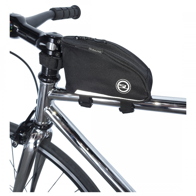 Load image into Gallery viewer, Sunlite Top Tube Bento Black 6.7x2.4x3.9in Velcro Straps
