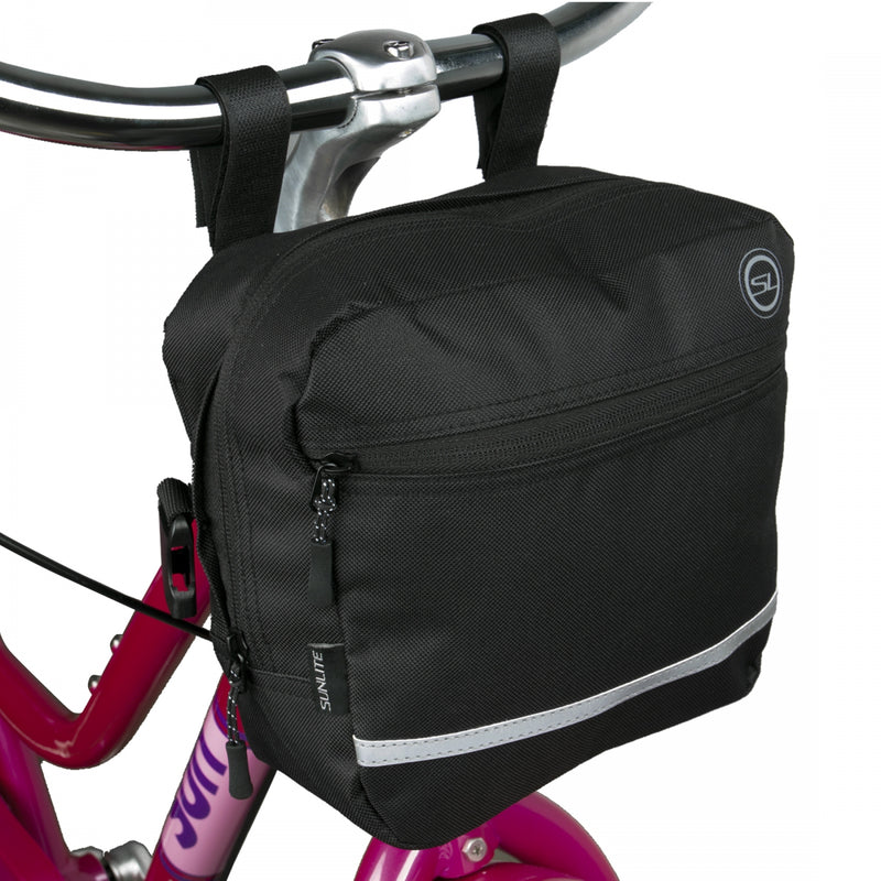 Load image into Gallery viewer, Sunlite Bar Tender II Handlebar Bag Black 9.1x4.3x8.3in Velcro Straps
