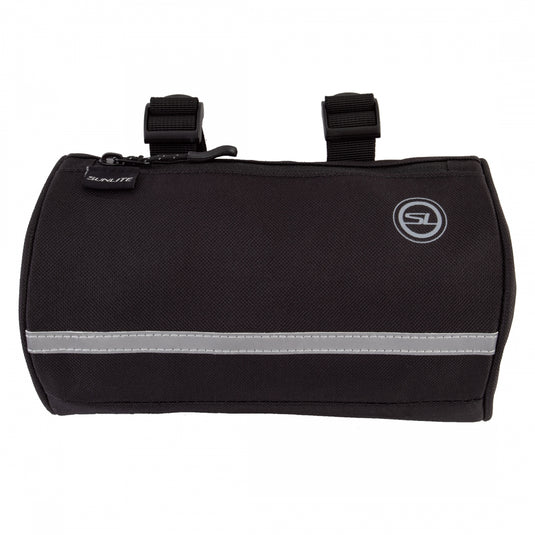 Sunlite Handlebar Roll Bag Black 8.6x4.7x4.7in Velcro Straps