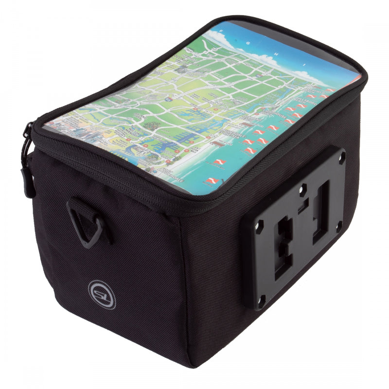 Load image into Gallery viewer, Sunlite Handlebar Map Bag Black 9.8x5.5x7.1in Quick Release
