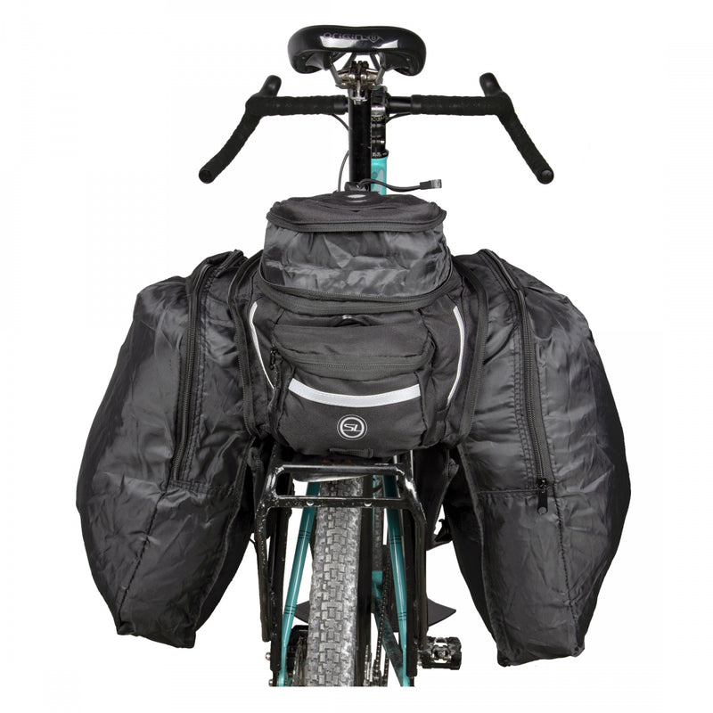 Load image into Gallery viewer, Sunlite RackPack Medium w/Pannier Bag Black 12.6x5.5x7.9in Velcro Straps
