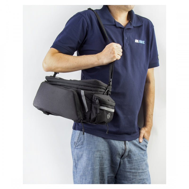 Load image into Gallery viewer, Sunlite RackPack Medium w/Pannier Bag Black 12.6x5.5x7.9in Velcro Straps
