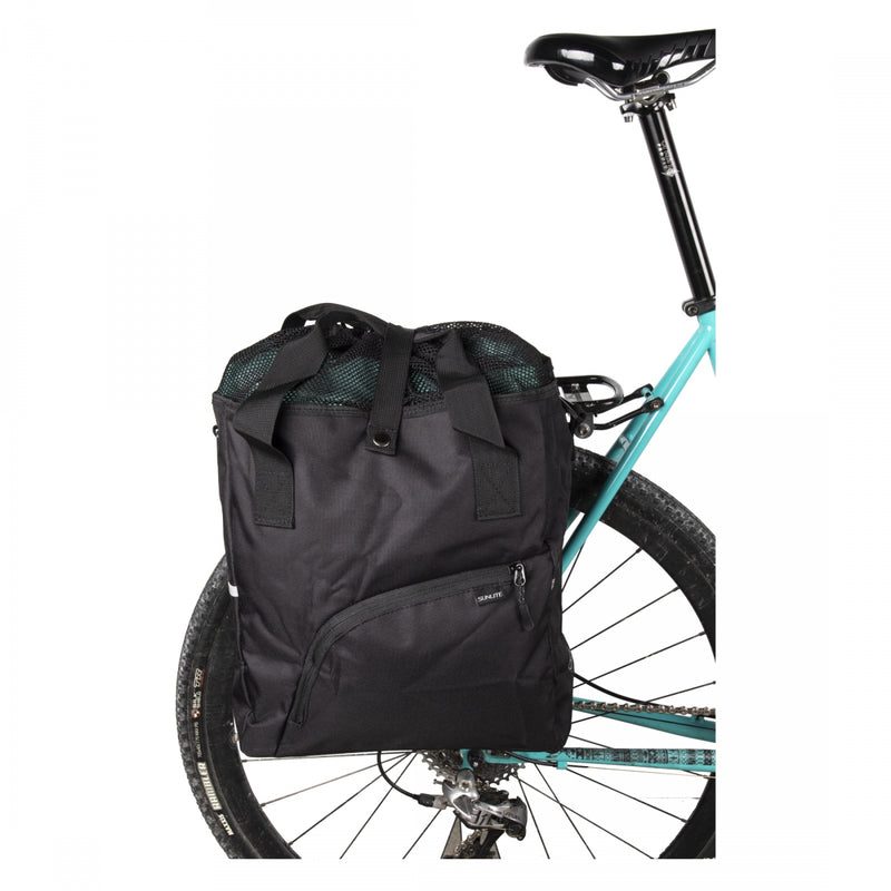 Load image into Gallery viewer, Pack of 2 Sunlite Grocery Getter Pannier Bag Black 11.8x7.1x13.8` Hook and Strap
