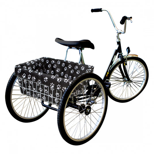 Cruiser Candy Style Up Trike Basket Liner Black/White Paw Print Trike