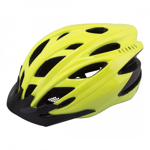 Aerius-Raven-Small-Medium-20-1-2-to-22-3-4inch-(52-to-58cm)-Half-Face-Head-Lock-Retention-System-Detachable-Visor-Removable-Washable-Pad-System-Hi-Vis-Yellow-HLMT2677-Bicycle-Helmets