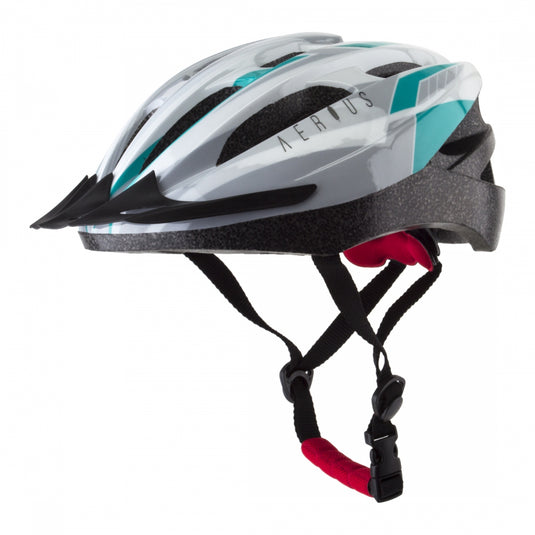Aerius V19-Sport All-Purpose Helmet Head Lock Fit Silver/Turquoise Small/Medium