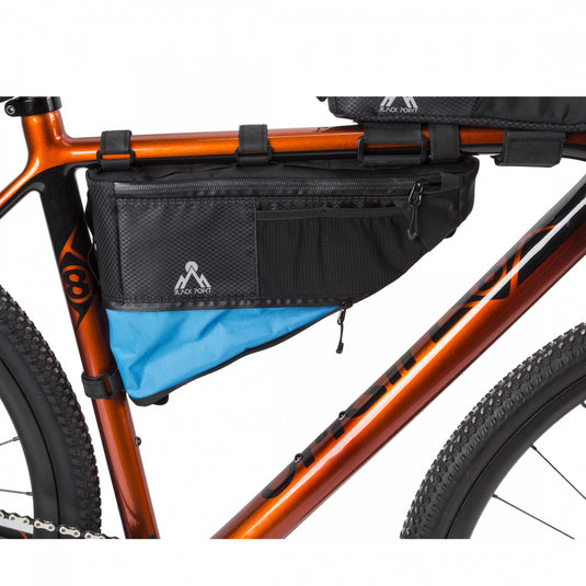 Black Point Macropod Frame Bag Black/Blue 13x5x3in Velcro Straps