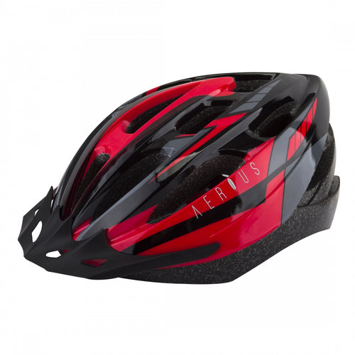 Aerius-V19-Sport-X-Large-23-1-2-to-24-3-4inch-(60-to-63-cm)-Half-Face-Head-Lock-Retention-System-Detachable-Visor-Removable-Washable-Pad-System-Black-Red-HLMT2707-Bicycle-Helmets