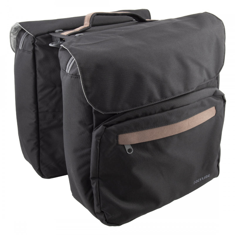 Load image into Gallery viewer, Racktime Ture Pannier Bag Black 14.2x12.2x6.7in SnapIt
