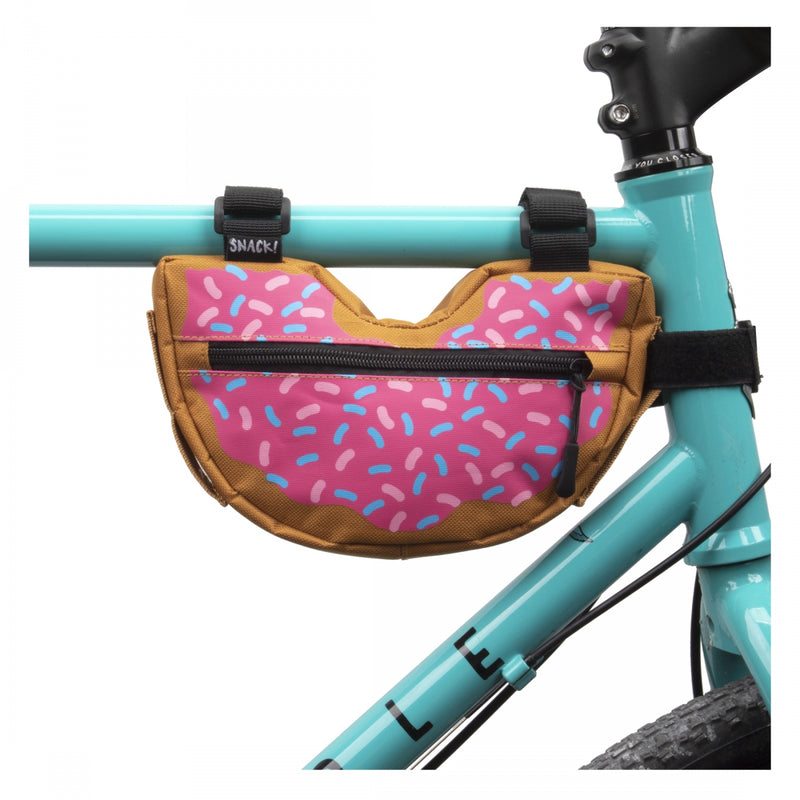 Load image into Gallery viewer, Snack! Donut Frame Bag Donut 8x5x1.5in Velcro Straps
