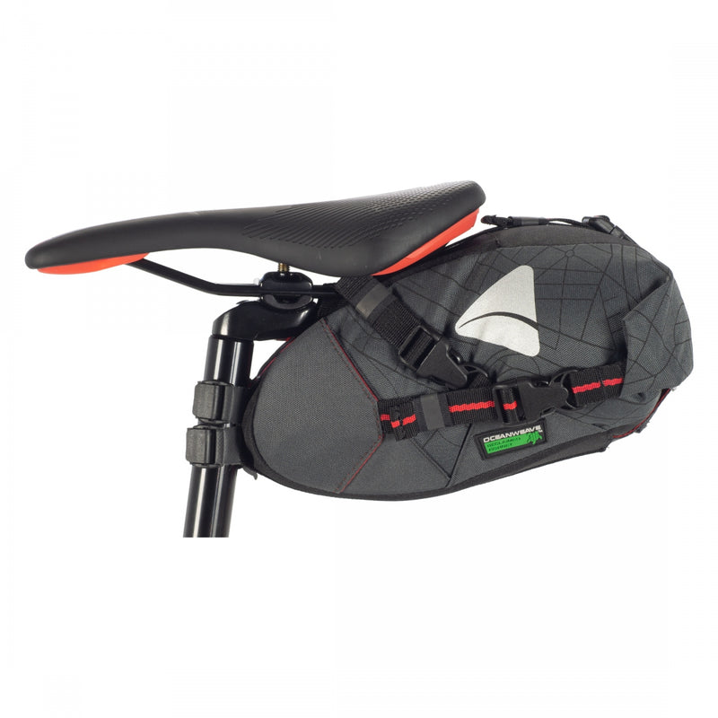 Load image into Gallery viewer, Axiom Seymour Oceanweave 7+ Seatpack Bag Black 10.6x6.3x5.5” Velcro Straps
