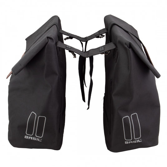 Pack of 2 Basil City Double Pannier Bag Black 11.8x7x19.4` UBS / Straps