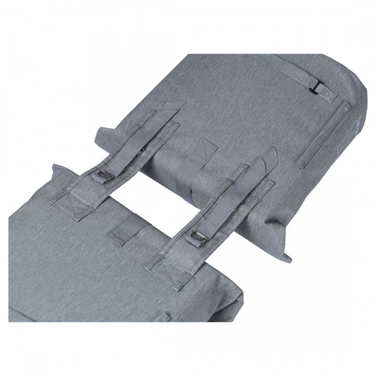 Pack of 2 Basil City Double Pannier Bag Grey 11.8x7x19.4` UBS / Straps