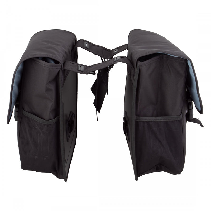 Load image into Gallery viewer, Basil Go Double Pannier Bag Black 13x6.3x15in UBS / Straps
