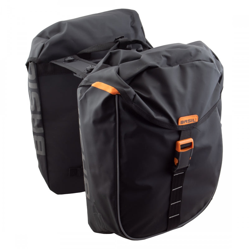 Load image into Gallery viewer, Basil-Miles-Tarpaulin-Double-Pannier-Bag-Panniers-Reflective-Bands-_PANR0257
