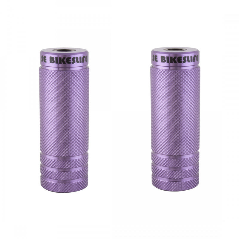 Load image into Gallery viewer, Pack of 2 SE Bikes Wheelie Pegs Steel 14mm - 3/8` Purple
