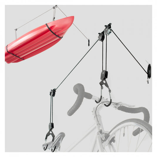 Delta Deluxe Ceiling Hoist Bike Storage Rack - 1-Bike, Utility Straps Included