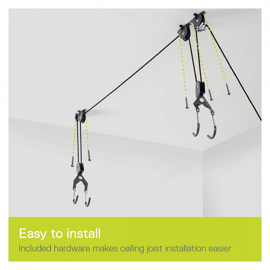 Delta Deluxe Ceiling Hoist Bike Storage Rack - 1-Bike, Utility Straps Included