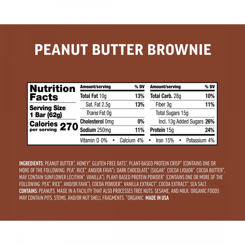 Load image into Gallery viewer, Kates Real Food Protein Bars Protein Peanut Butter Brownie Box of 12 Yes

