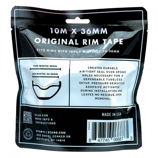 Stan's Original Tubeless Rim Tape, 36mm Width, 10m Roll