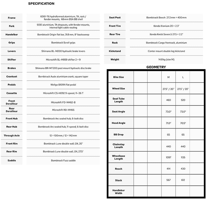 Load image into Gallery viewer, Bombtrack Munroe Cargo Commuter Bicycle, 20'', Matte Turquoise, M
